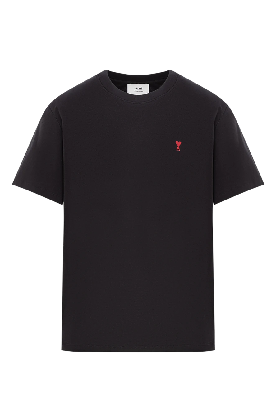 Ami черная футболка de coeur из органического хлопка с вышитым логотипом 191903 - фото 1