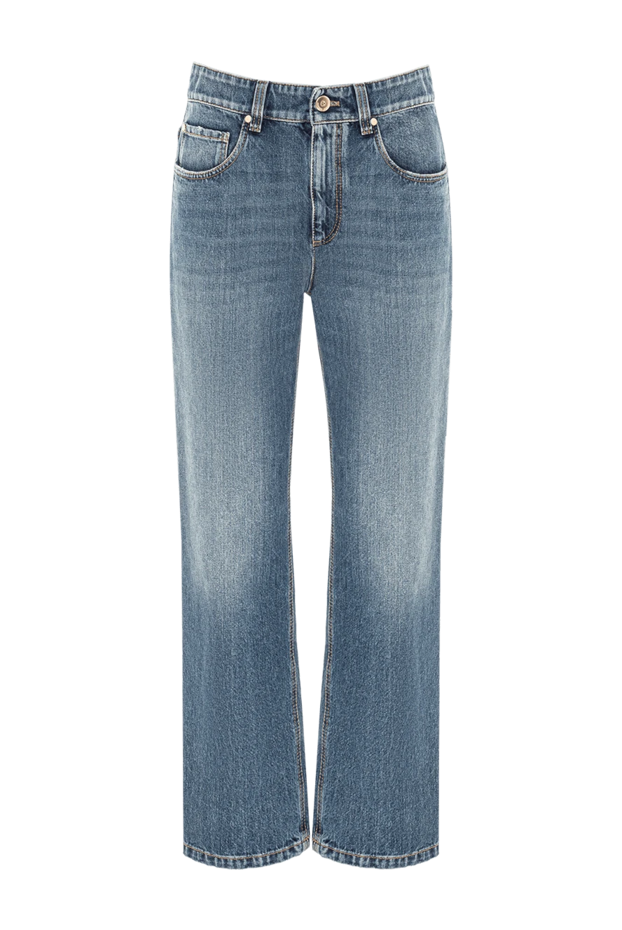 Brunello Cucinelli голубые джинсы с плавным высветлением по линии ноги
191910 - фото 1