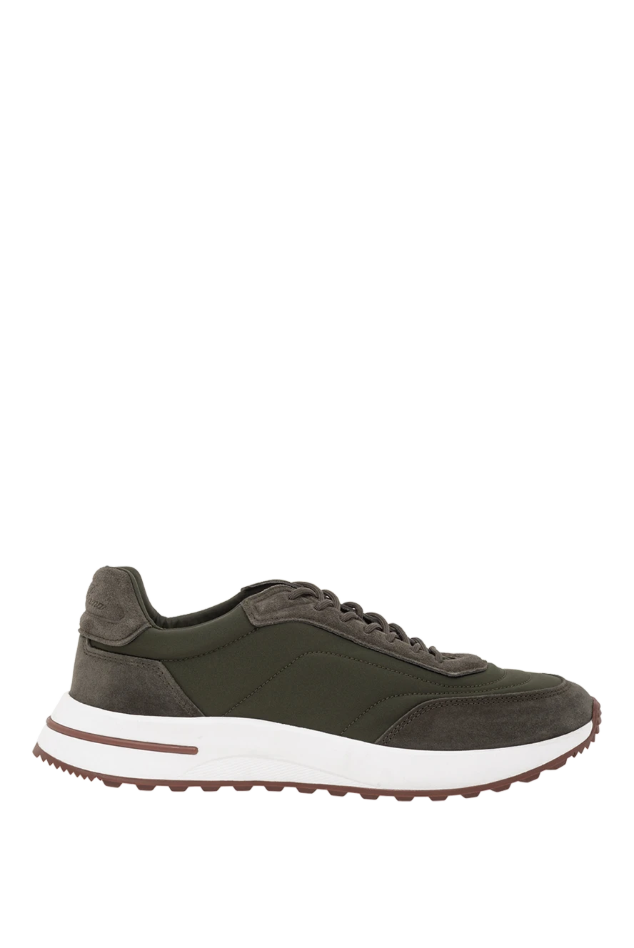 Loro Piana кроссовки из микрофибры wind зеленые с белой подошвой 191934 - фото 1