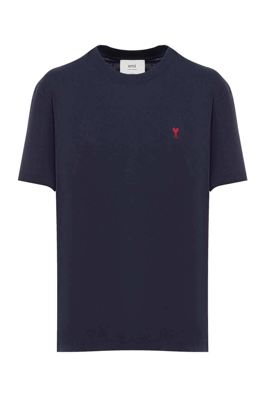 Ami dark blue t-shirt with embroidered red de coeur logo 191947 - photo 1