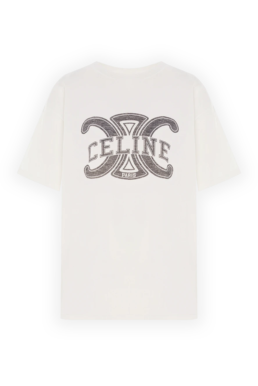 Celine белая футболка из хлопкового джерси с принтом triomphe 191952 - фото 1
