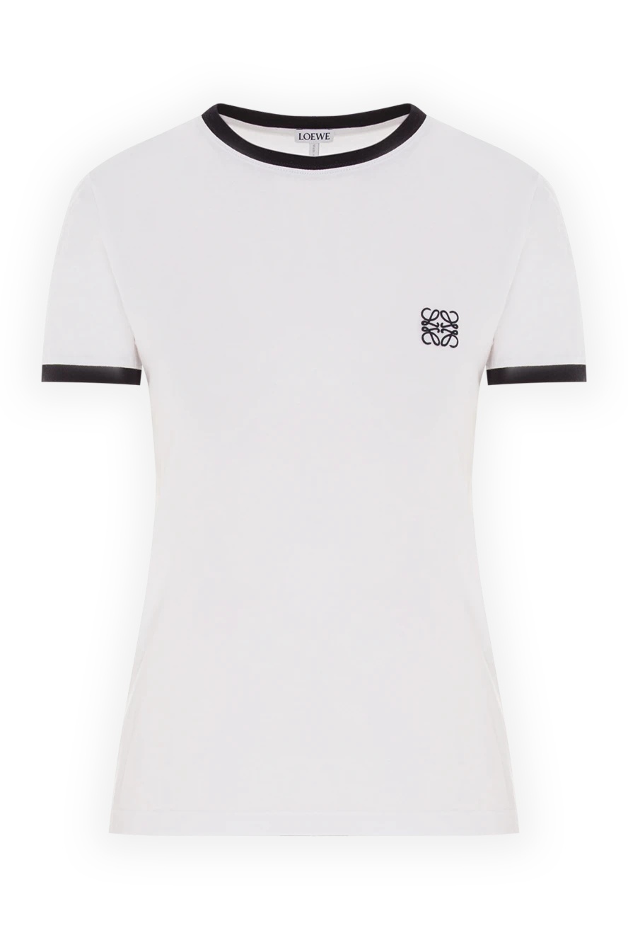 Loewe white t-shirt with black trim and embroidered anagram logo 191975 - photo 1