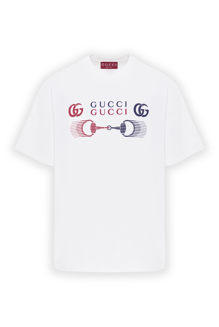 Gucci white cotton jersey t-shirt with print 191982 - photo 1
