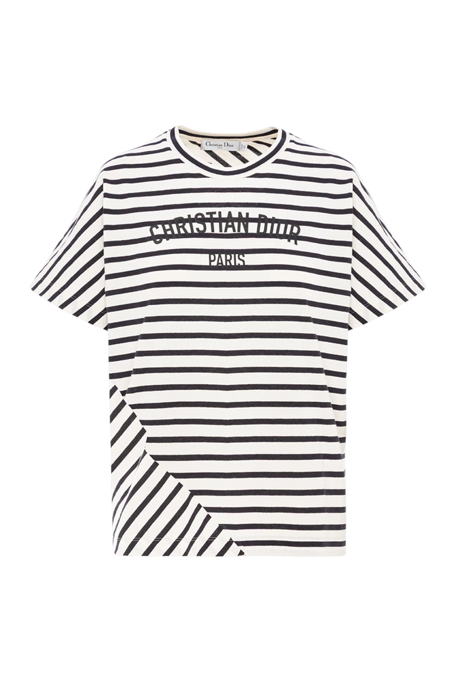 Dior көгілдір және ақ мақтадан жасалған жейдедегі d-stripes футболкасы 191987 - фото 1