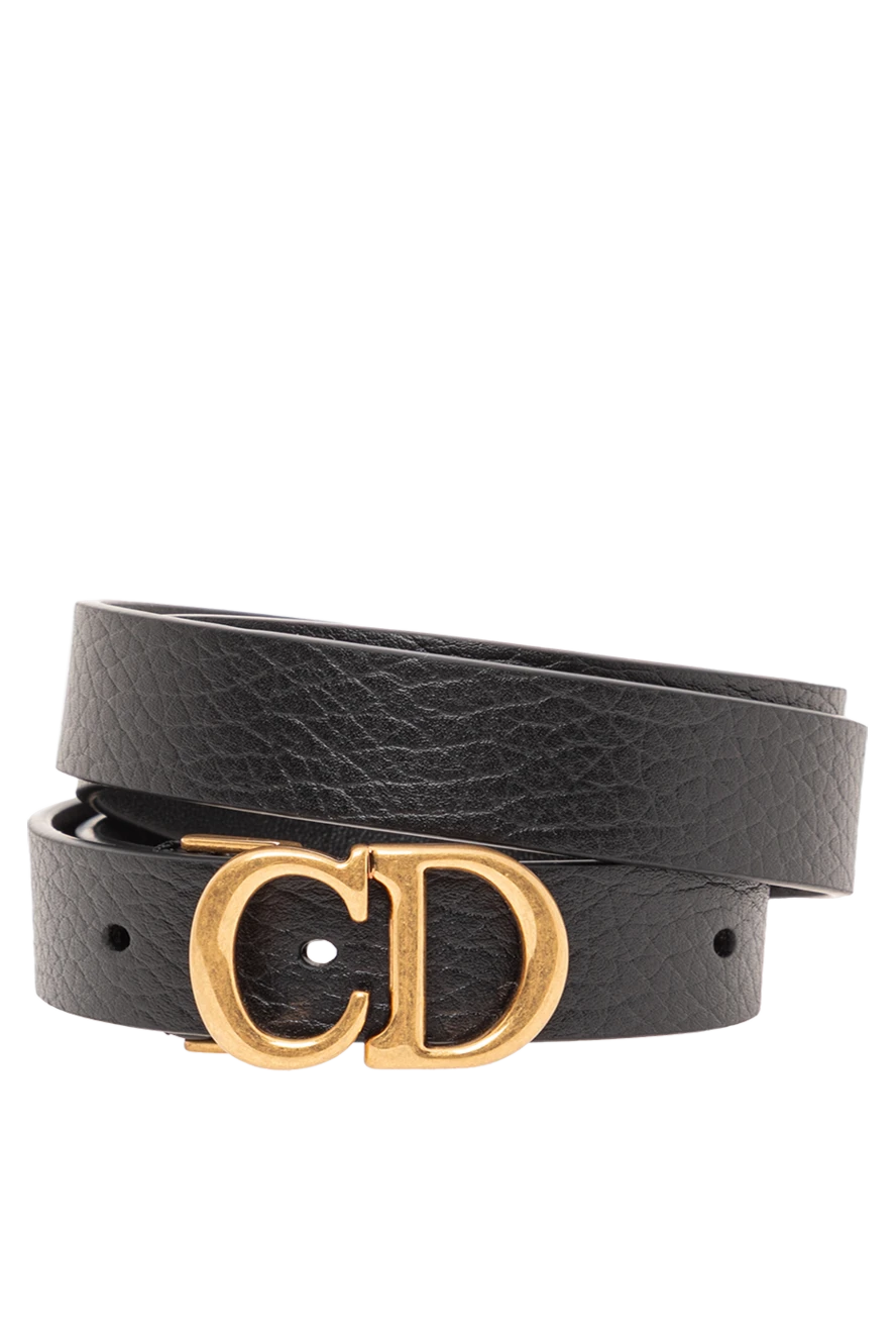 Dior black leather saddle belt with cd buckle 191998 - photo 1