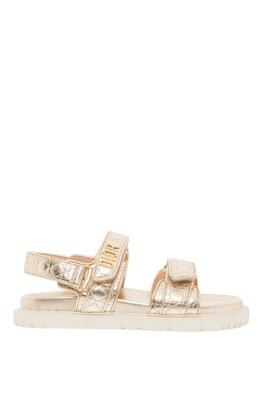 Dior сандалии dioract gold из стеганой овечьей кожи 192013 - фото 1
