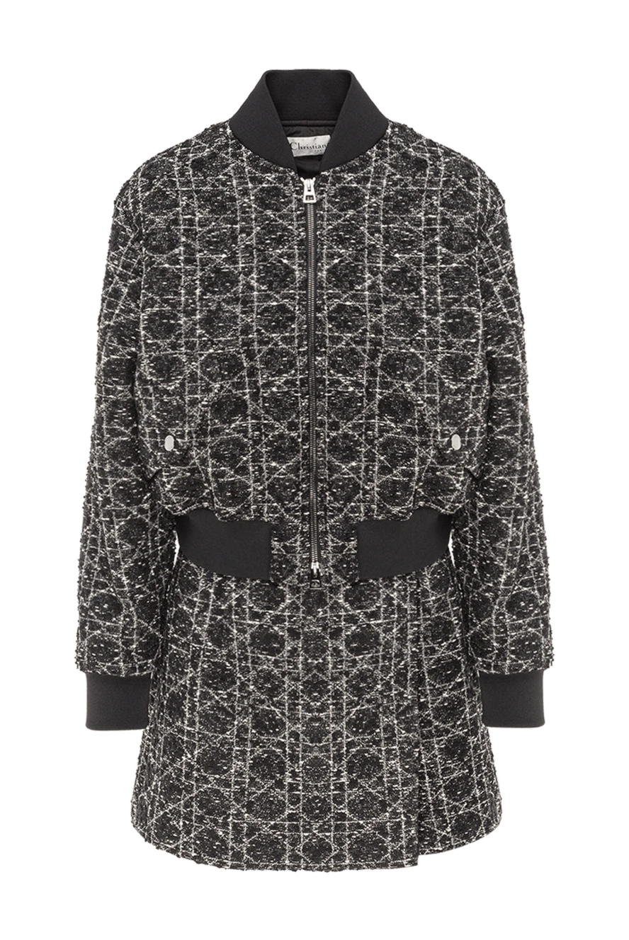 Dior қара және ақ макроканажды твид шорт костюмі 192025 - фото 1