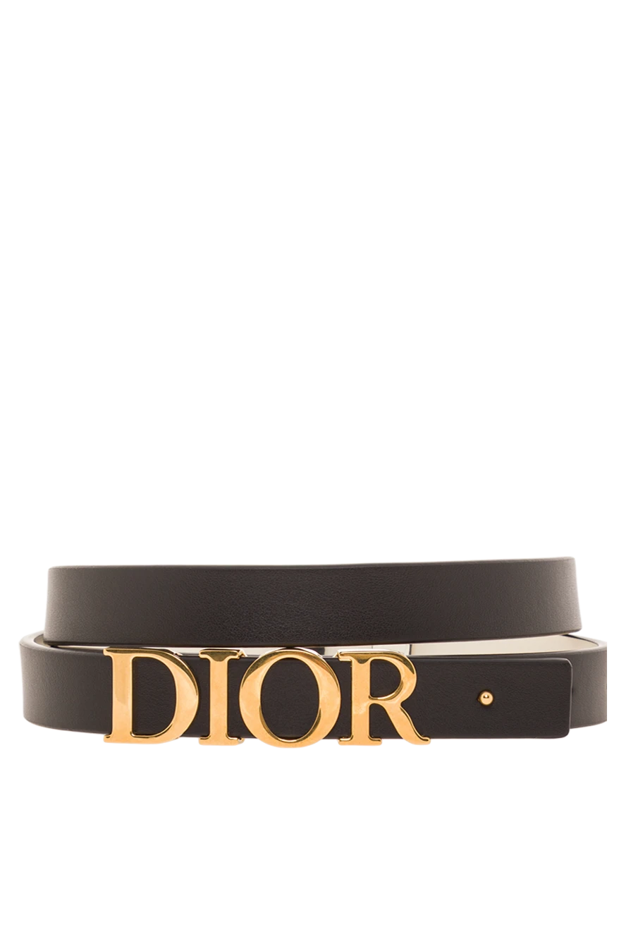 Dior ремень d-dream из гладкой телячьей кожи черного цвета с золотистой фурнитурой. 192030 - фото 1