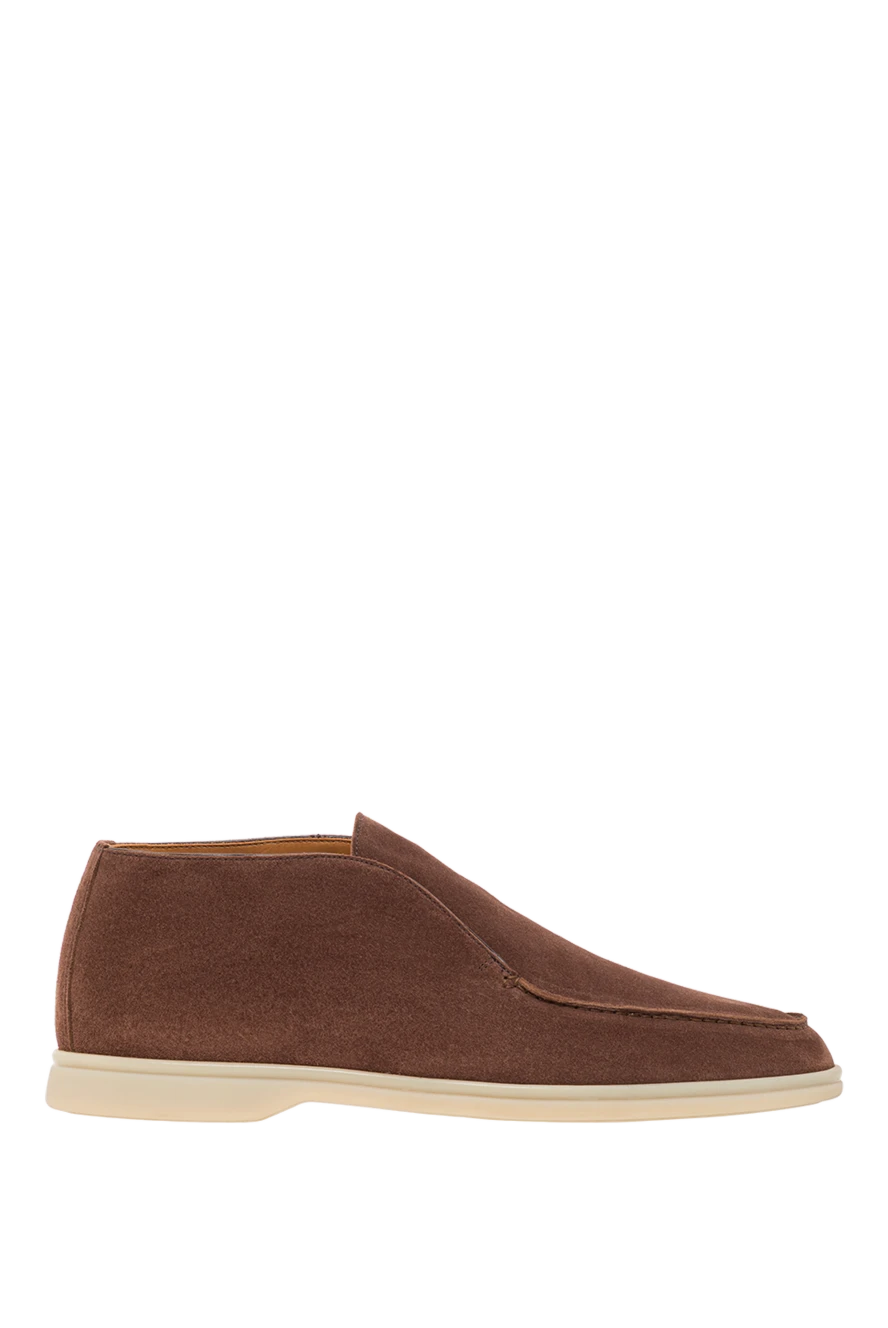 Cesare di Napoli лоферы кожаные синие на светлой подошве 192040 - фото 1