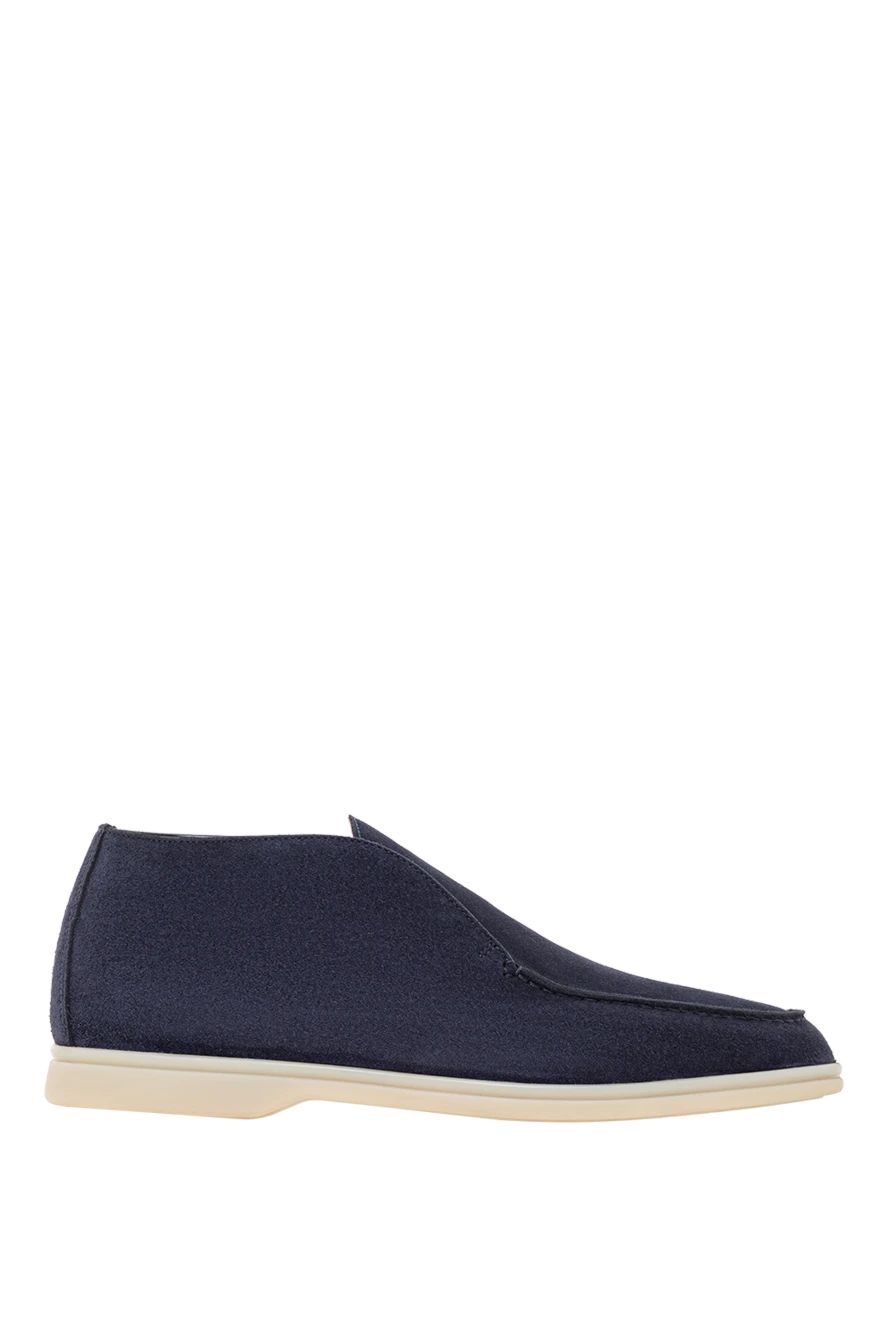 Cesare di Napoli high loafers made of soft blue suede with a contrasting sole 192042 - photo 1