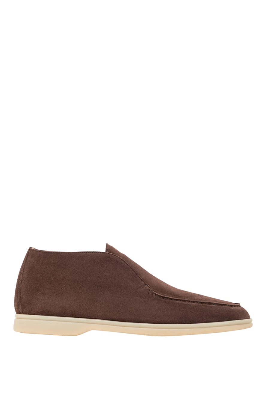 Cesare di Napoli жеңіл табаны бар жұмсақ күдеріден жасалған қоңыр лоферлер 192044 - фото 1