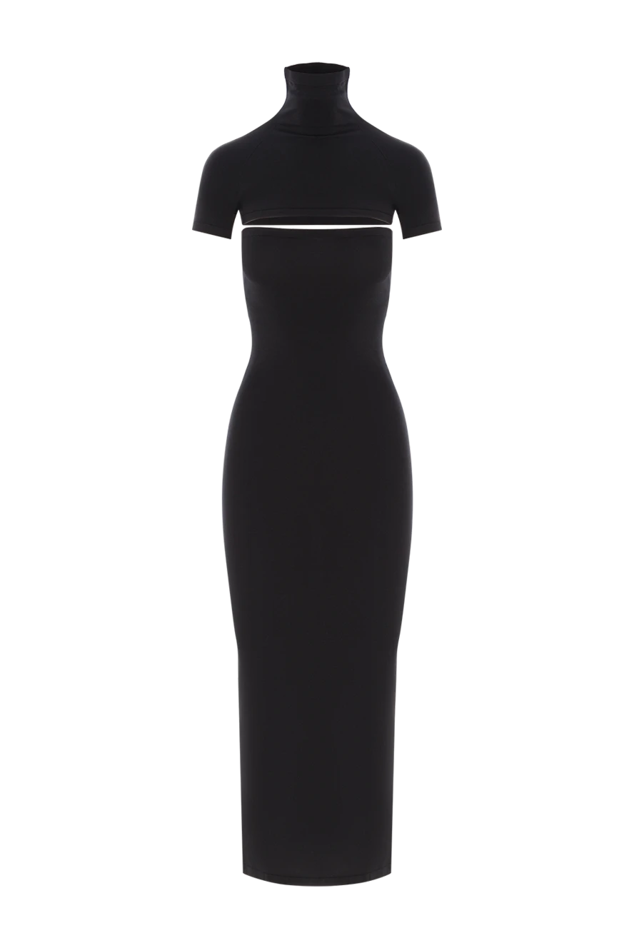 Alaia платье с вырезами из облегающего шелкового трикотажа черного цвета 192069 - фото 1