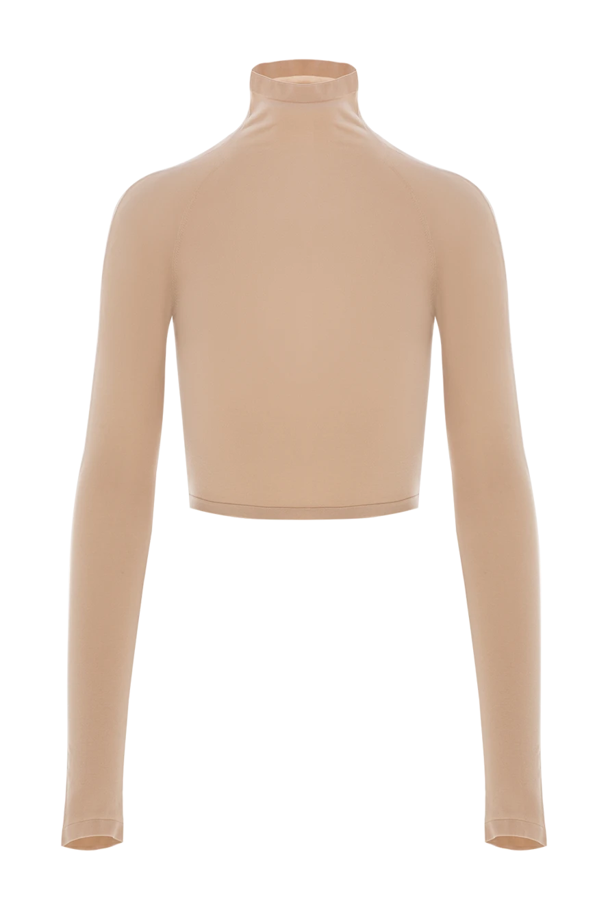 Alaia кроп топ бежевый с длинным рукавом и гладкой фактурой
192071 - фото 1