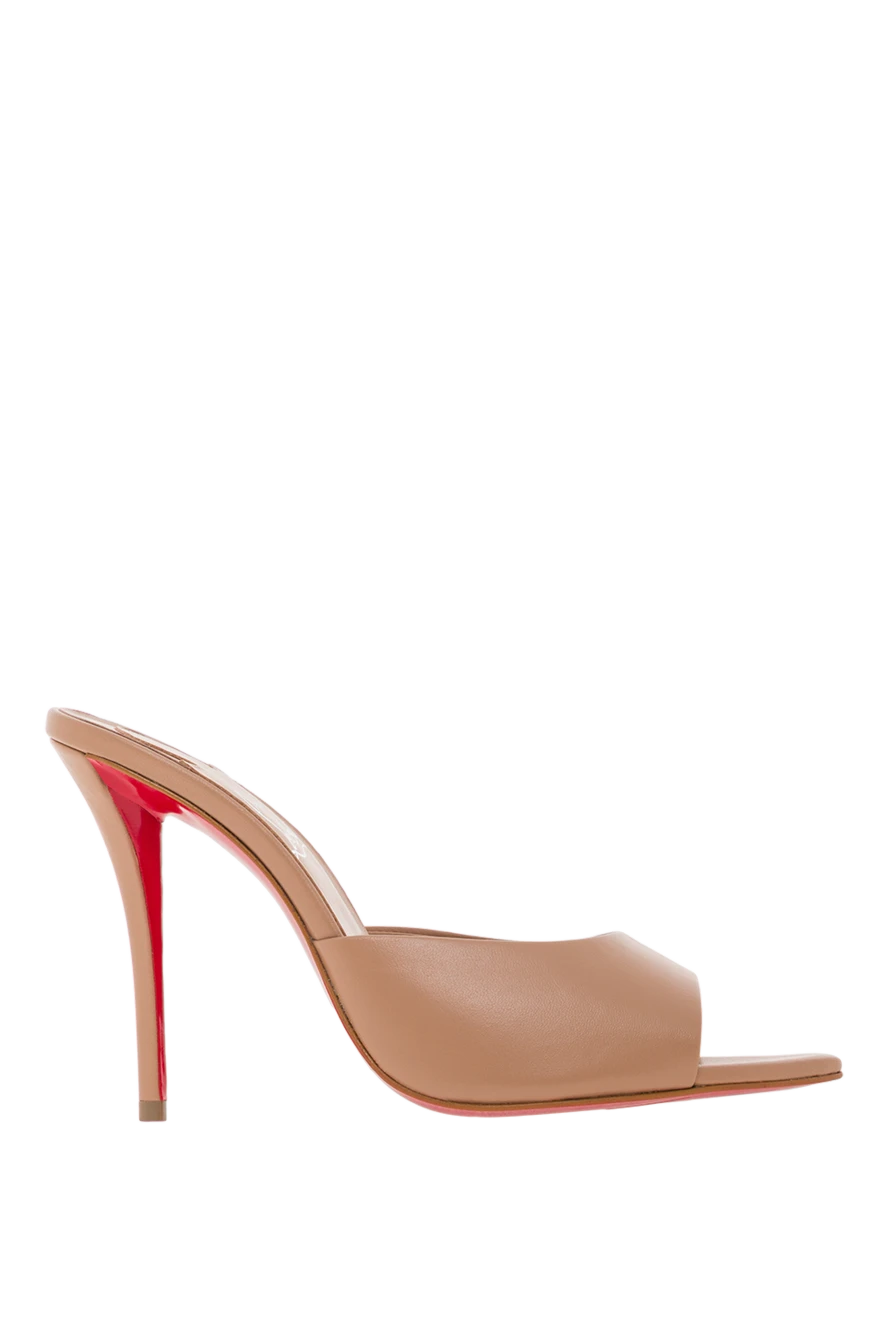 Christian Louboutin мюли miss z из кожи наппа бежевого цвета 192081 - фото 1