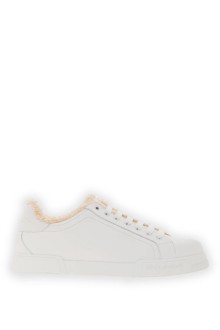 Dolce & Gabbana зимние сникеры portofino light из телячьей кожи белого цвета 192089 - фото 1