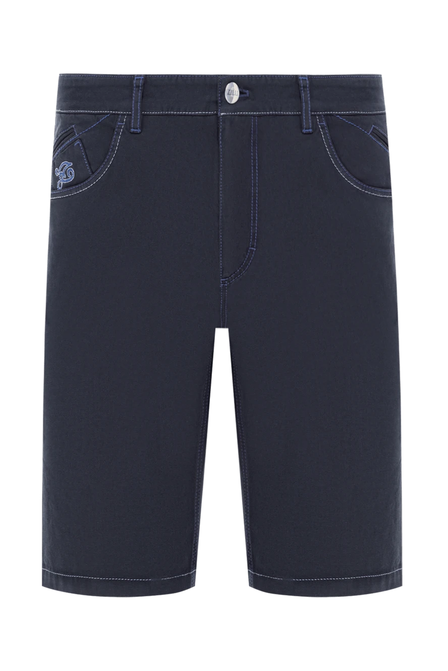 Zilli ерлерге арналған қалта өрнегі бар мақтадан жасалған джинсы шорттары 192223 - фото 1