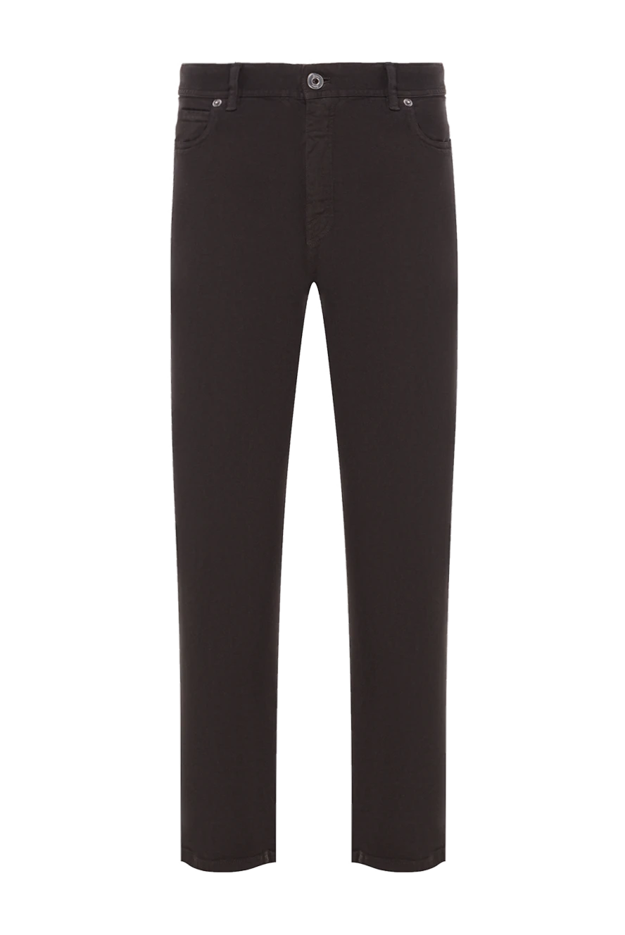 Brioni класические хлопковые джинсы коричневого цвета 192229 - фото 1