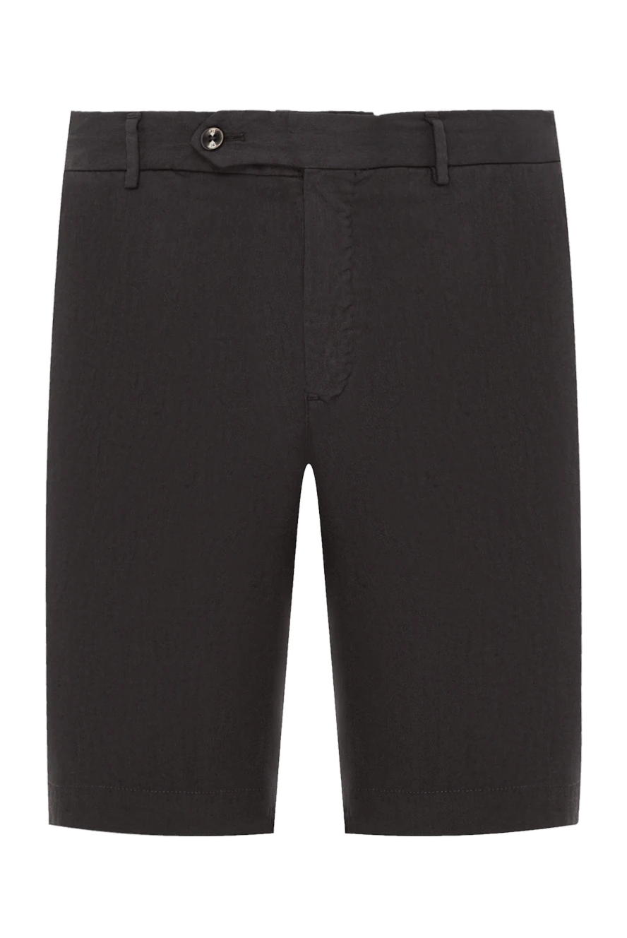 PT01 (Pantaloni Torino) black men's shorts made of linen and cotton 192230 - photo 1