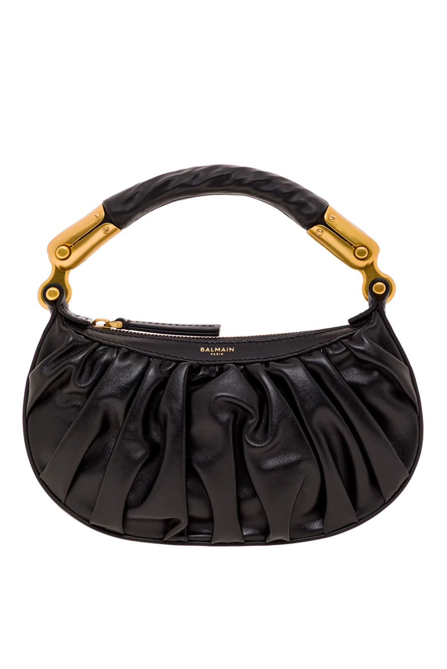 Balmain мини-сумка ebene из телячьей кожи черная 192253 - фото 1
