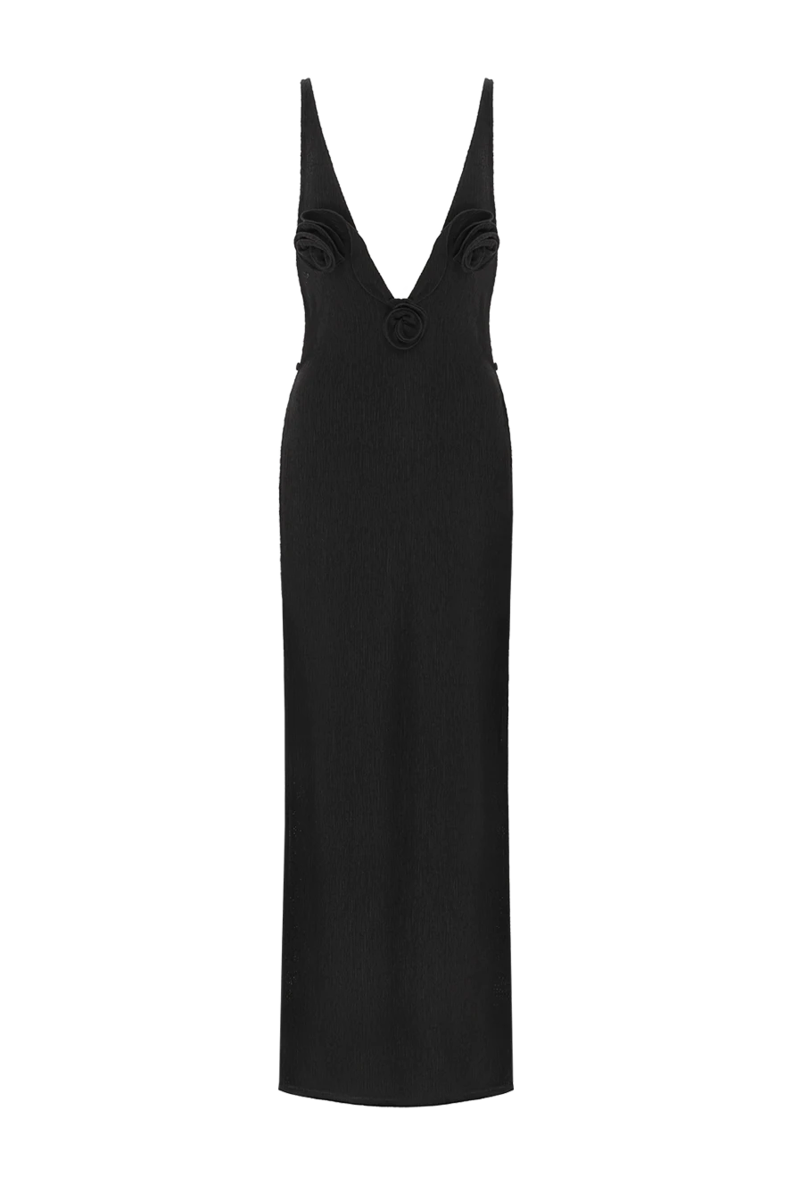 Magda Butrym черное макси-платье с открытой ногой и глубоким v-образным вырезом 192289 - фото 1