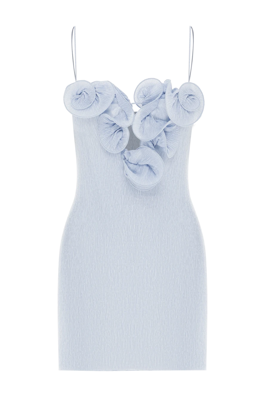 Magda Butrym мини-пляжное платье из крепа с цветочным вырезом голубого цвета 192290 - фото 1