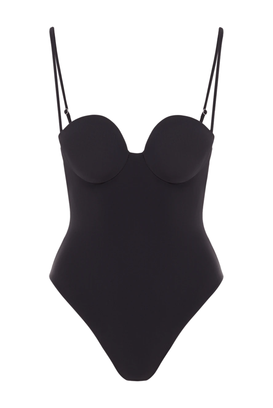 Magda Butrym черный купальник-бюстье с тонкими бретелями и вырезом в форме сердца 192292 - фото 1
