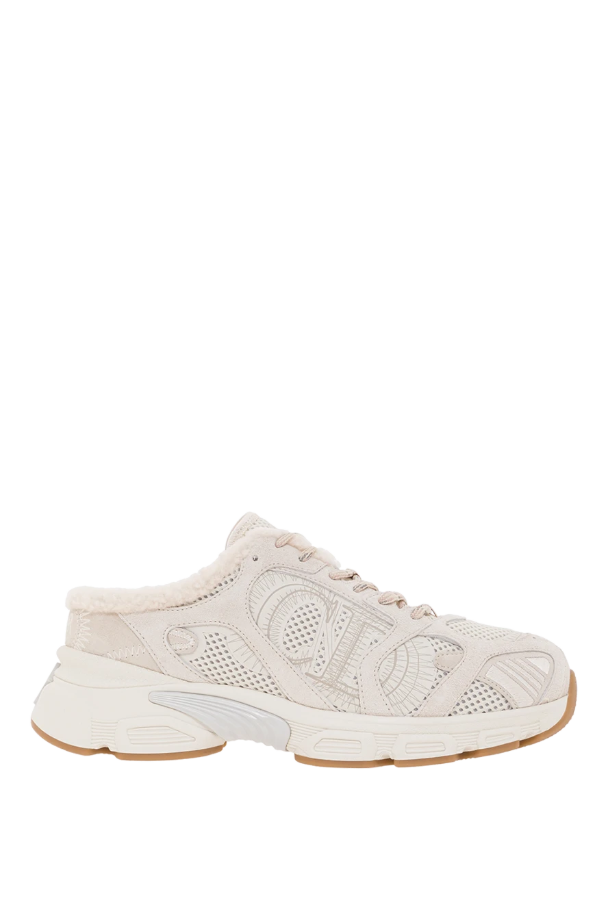 Dior женские кроссовки chrono белого цвета из сетчатой ткани ст меховой подкладкой 192296 - фото 1