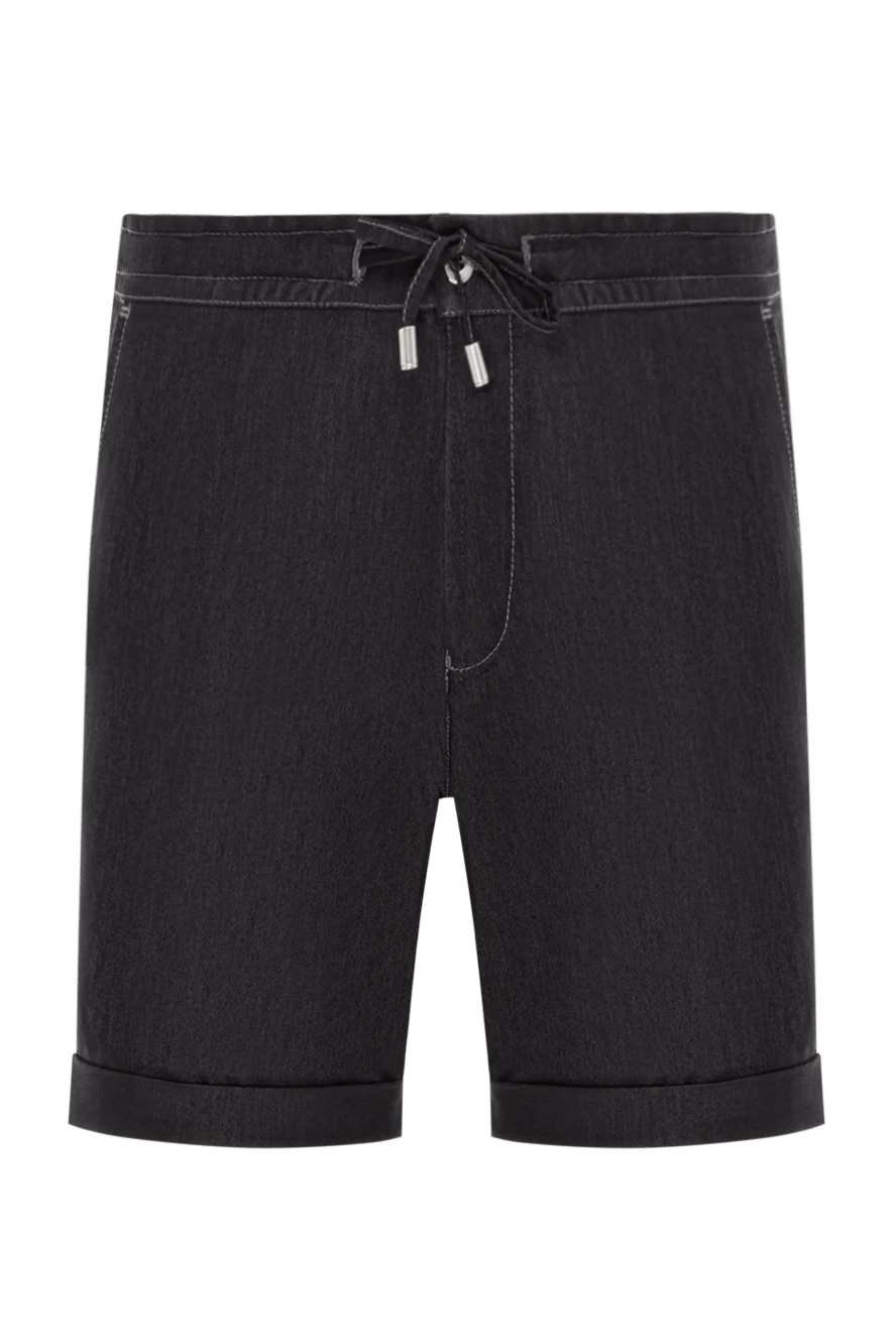 Scissor Scriptor men's black denim shorts with drawstring 192363 - photo 1