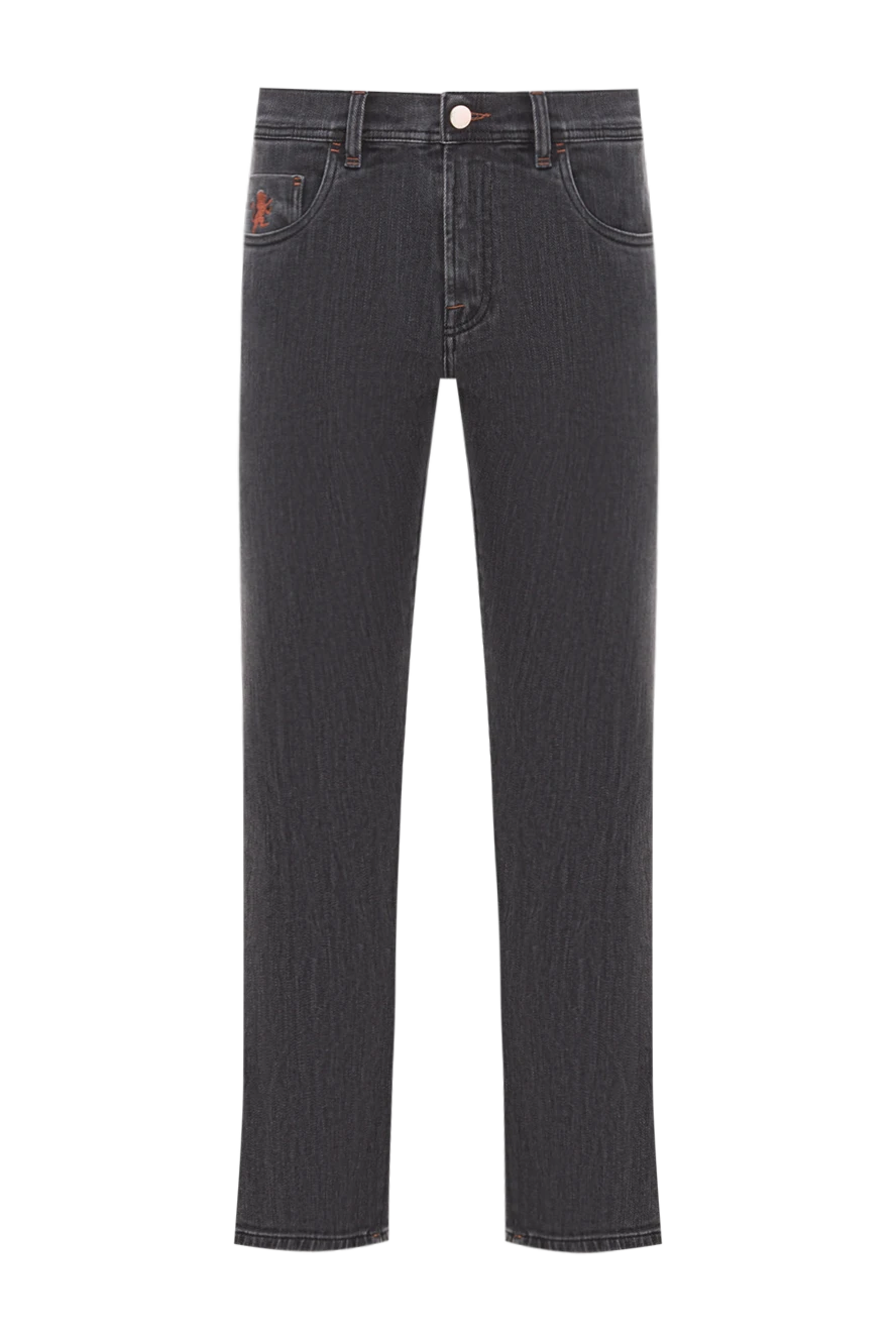 Scissor Scriptor мужские джинсы в темно-сером цвете из хлопкового денима 192370 - фото 1