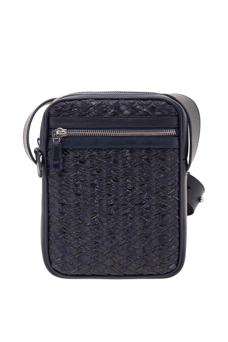 Tardini men's blue woven leather messenger bag 192372 - photo 1