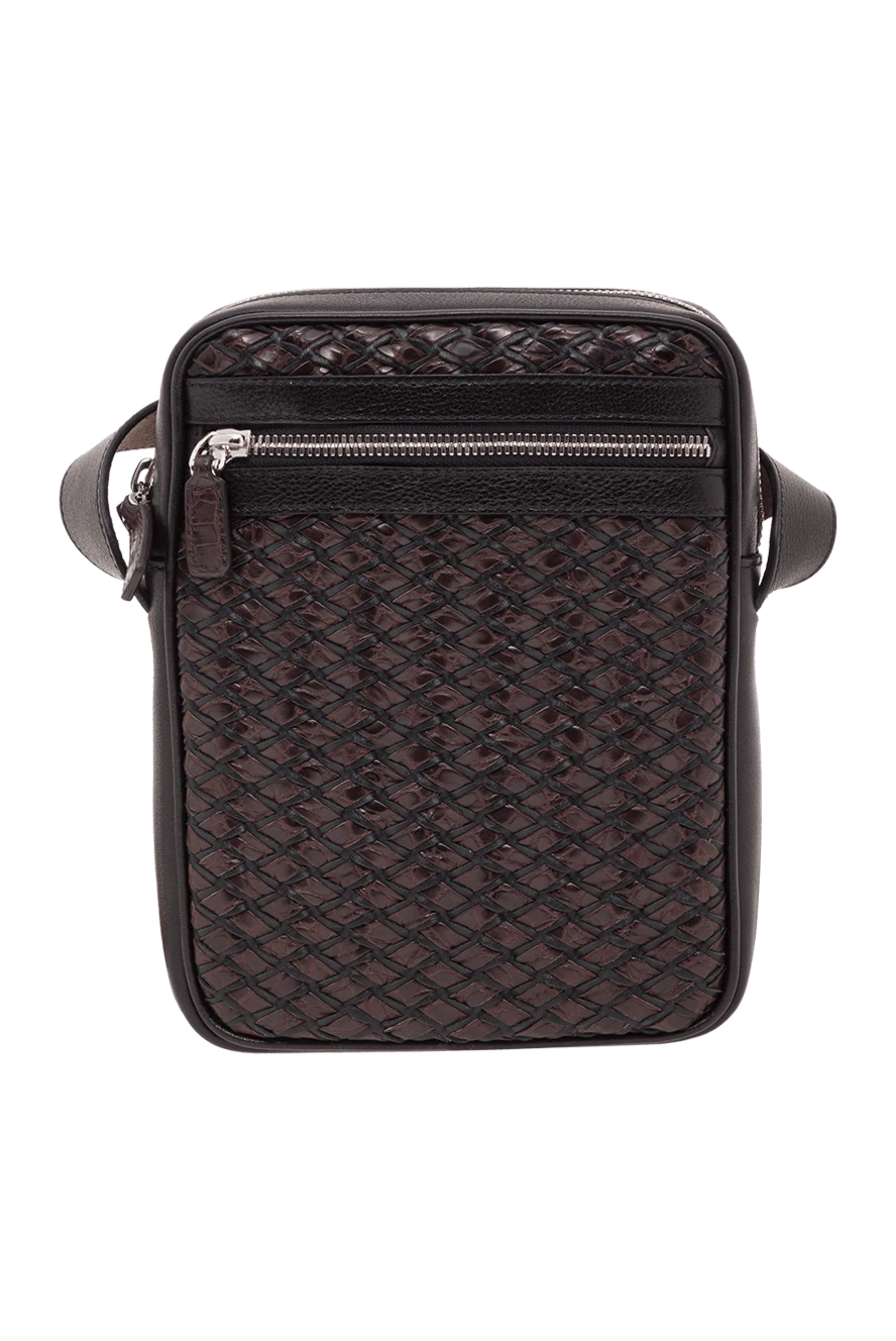 Tardini men's brown woven leather messenger bag 192373 - photo 1