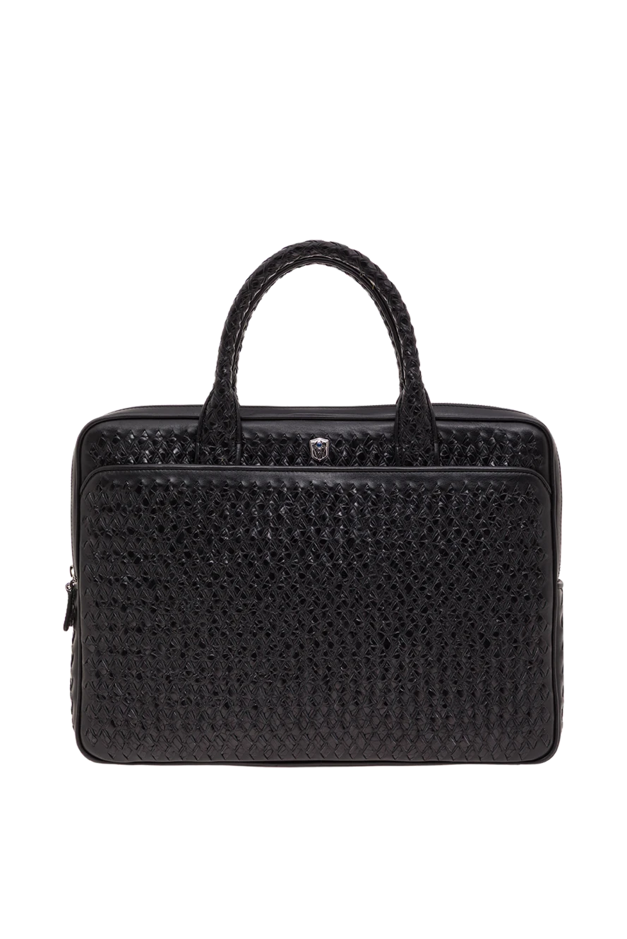 Tardini мужской портфель из черное плетеной кожи 192378 - фото 1