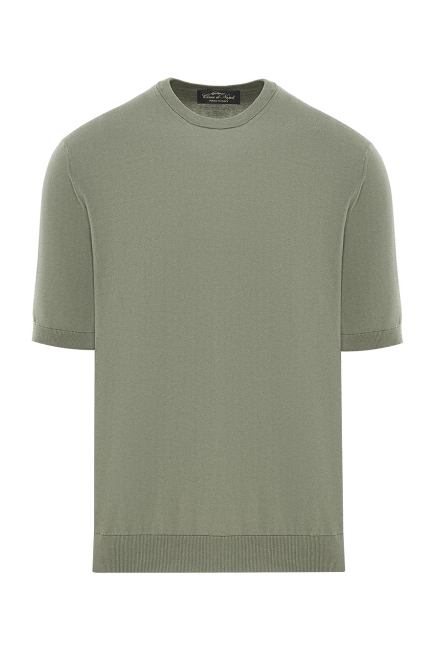 Cesare di Napoli olive-colored cotton jersey jumper 192429 - photo 1