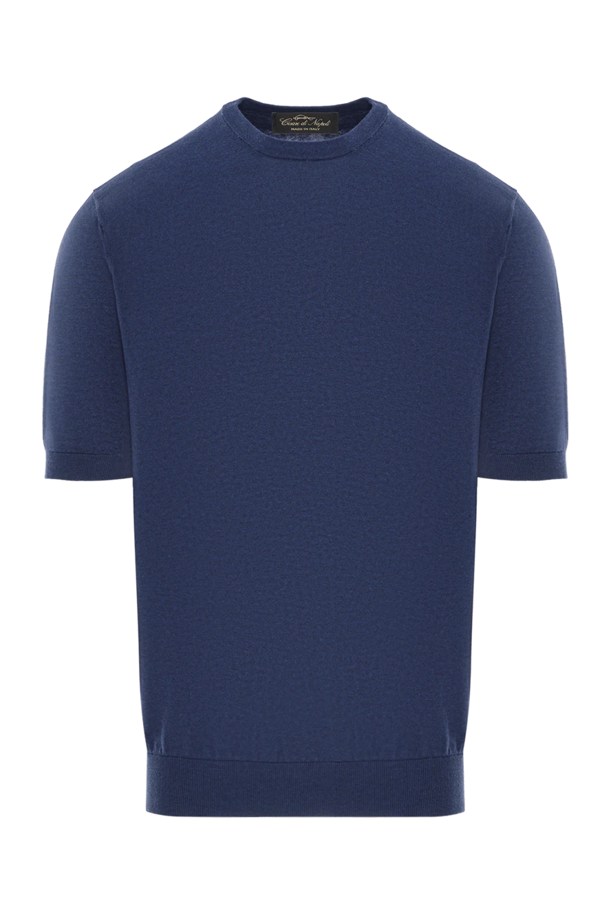 Cesare di Napoli cotton jumper with short sleeves in dark blue 192441 - photo 1