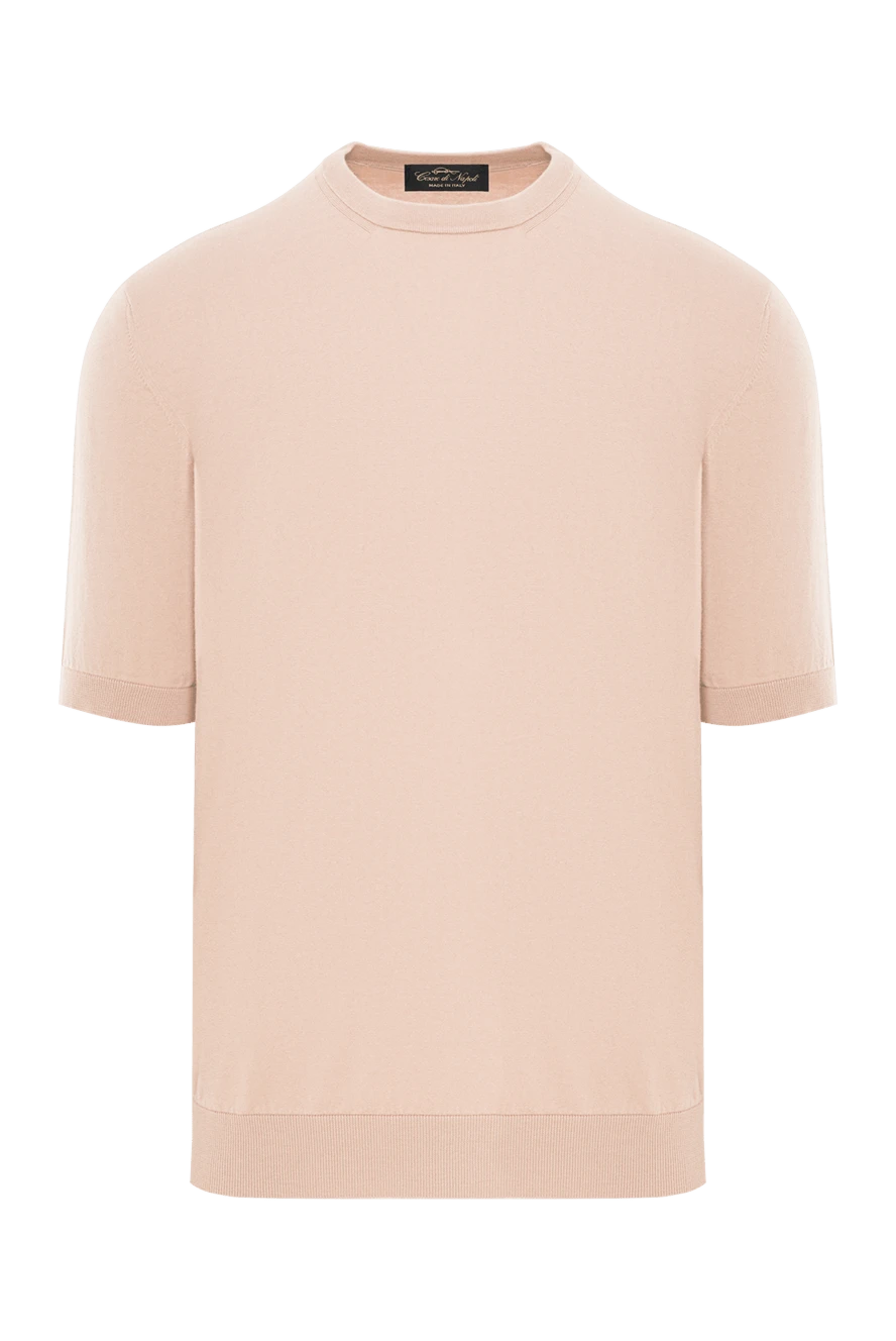 Cesare di Napoli мужской хлопковый трикотажный джемпер с коротким рукавом 192447 - фото 1