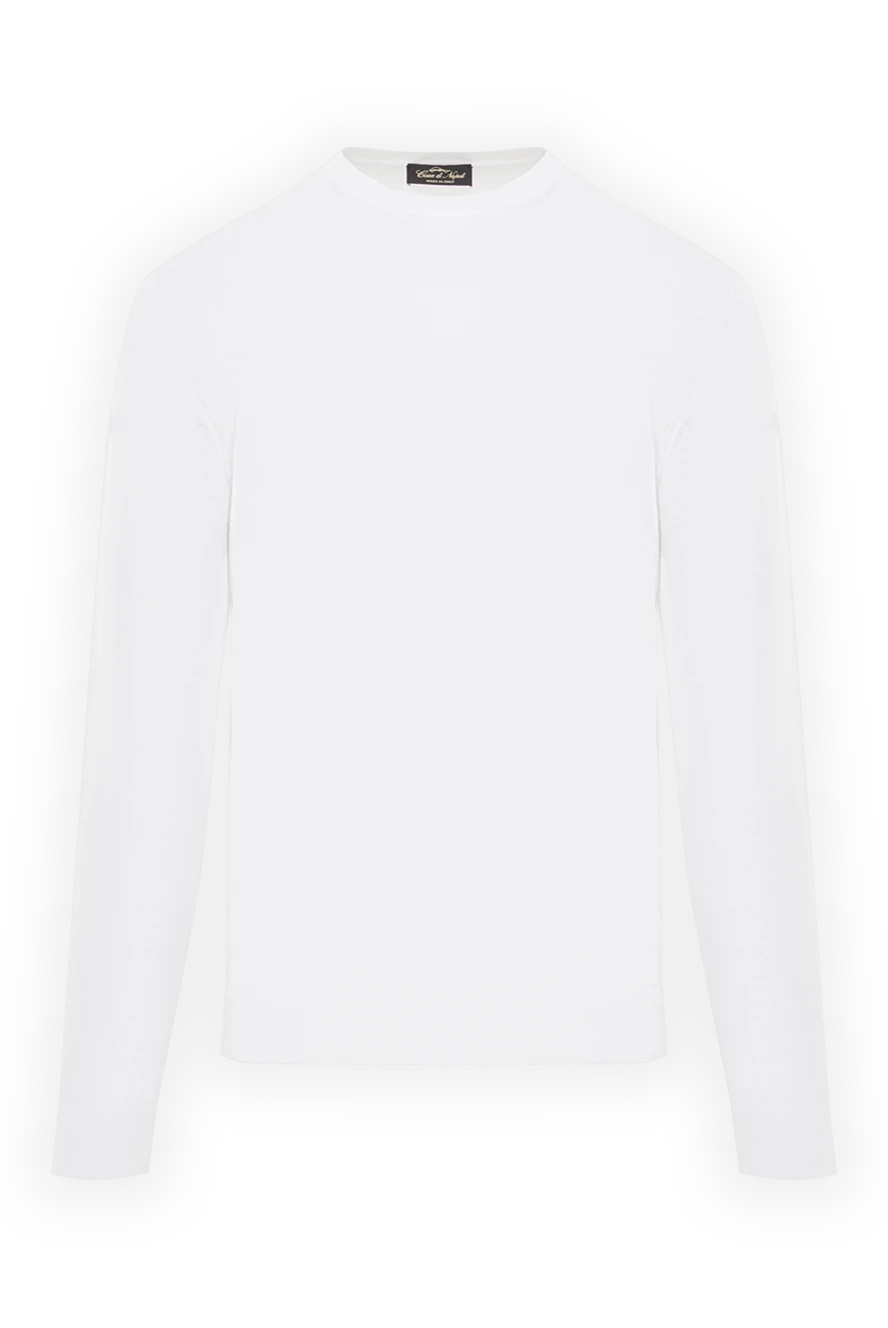 Cesare di Napoli минималистичный джемпер гладкой вязки белый 192453 - фото 1