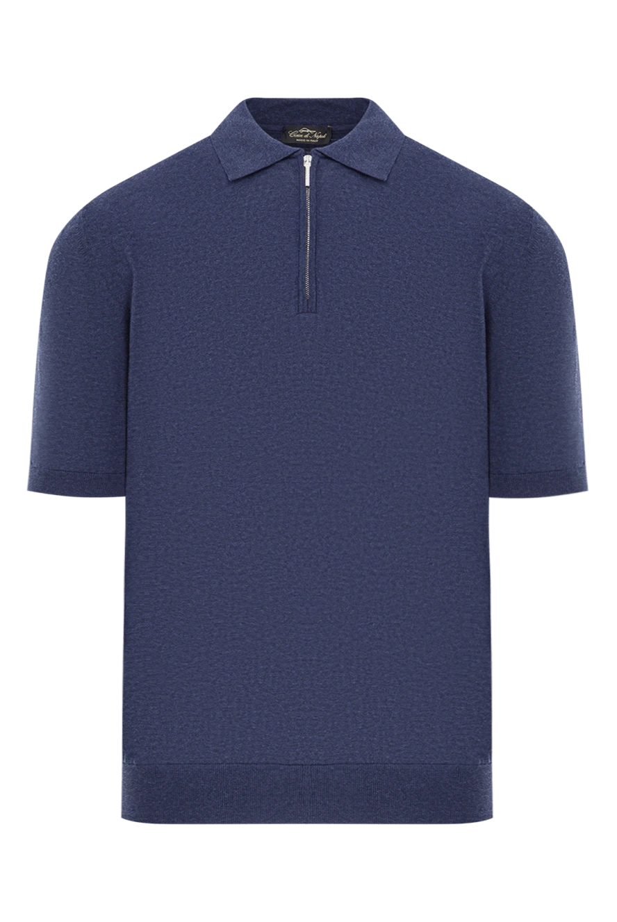 Cesare di Napoli ерлерге арналған көк мақтадан жасалған сыдырмалы поло жейдесі 192476 - фото 1