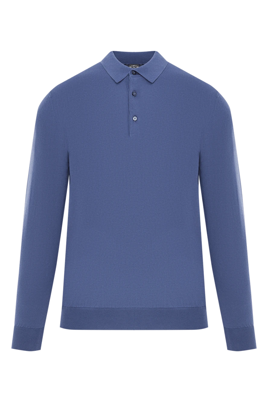 Cesare di Napoli basic men's blue polo shirt with long sleeves 192485 - photo 1