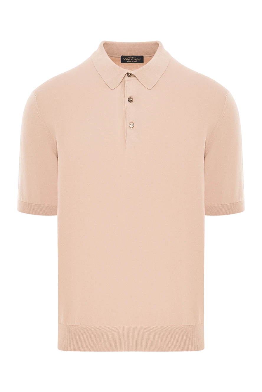 Cesare di Napoli men's beige short sleeve button down polo shirt 192489 - photo 1