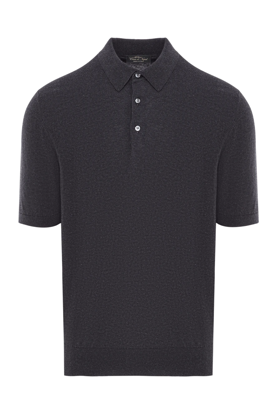 Cesare di Napoli мужская футболка-поло в темно-сером цвете с пуговицами 192492 - фото 1
