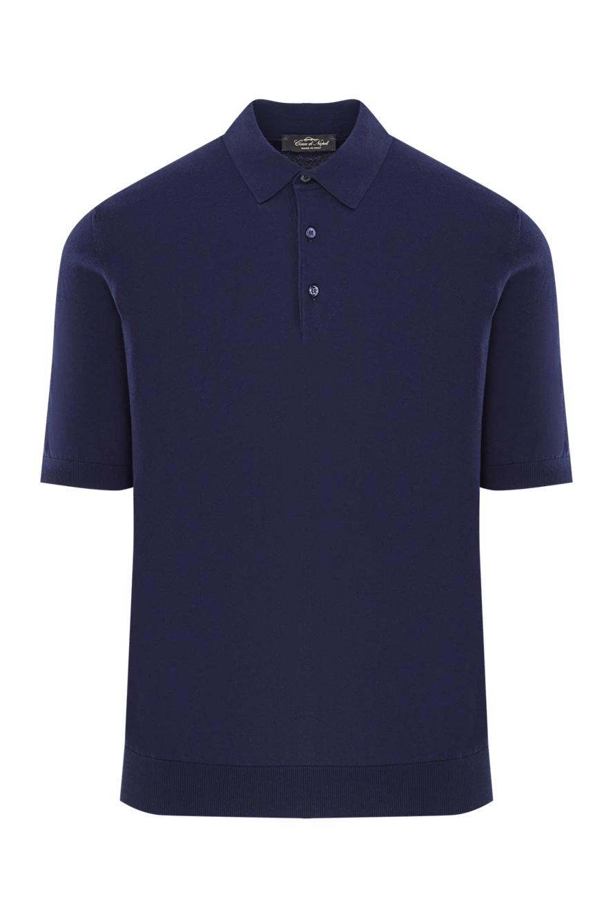 Cesare di Napoli men's dark blue polo shirt with buttons 192493 - photo 1