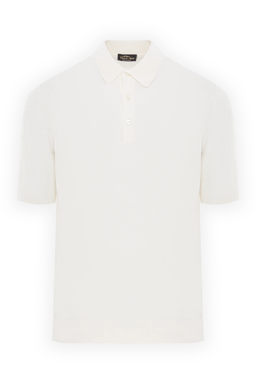 Cesare di Napoli мужское трикотажное поло с коротким рукавом белого цвета 192500 - фото 1