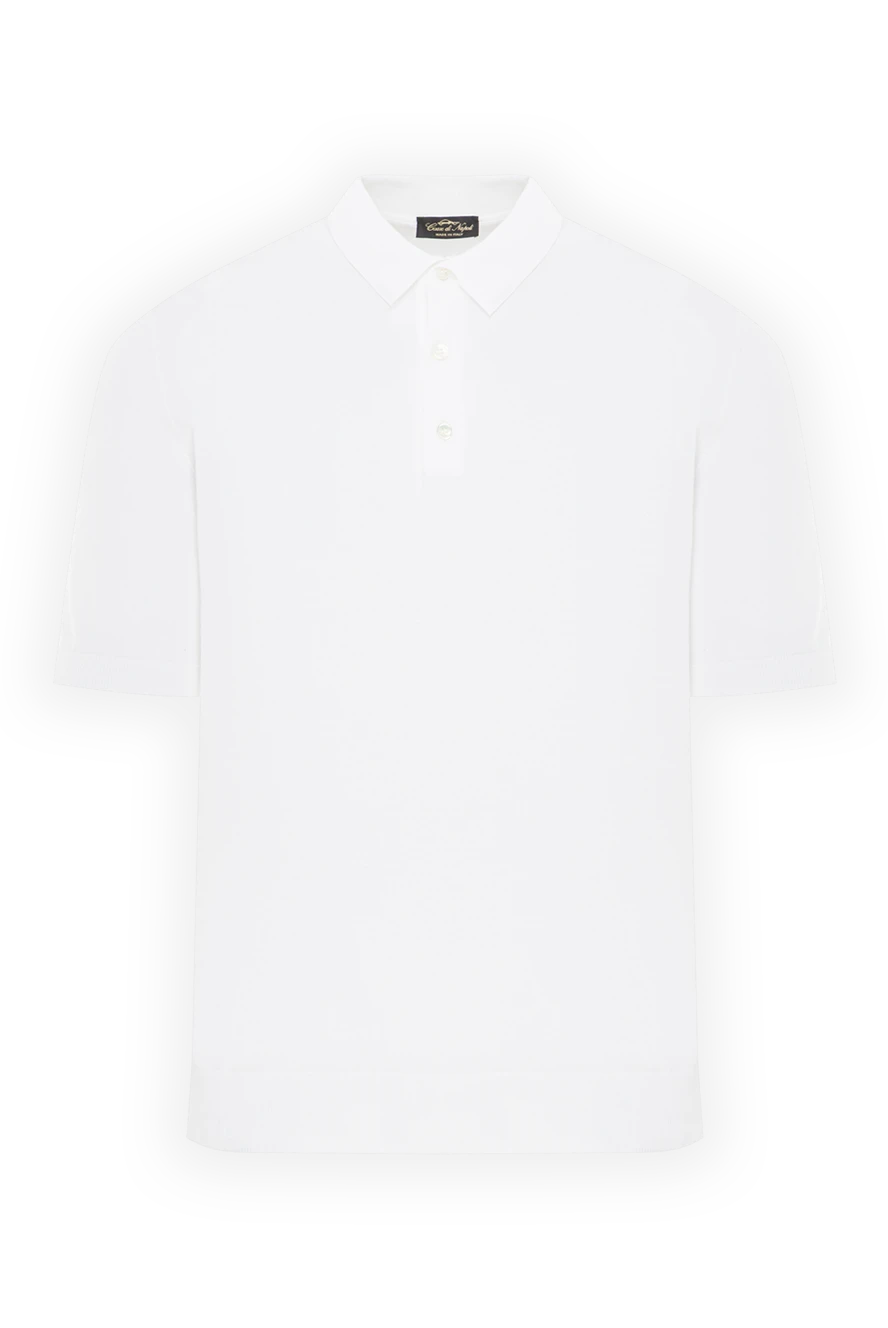 Cesare di Napoli ақ түсті қысқа жеңді мақтадан жасалған поло футболкасы 192503 - фото 1