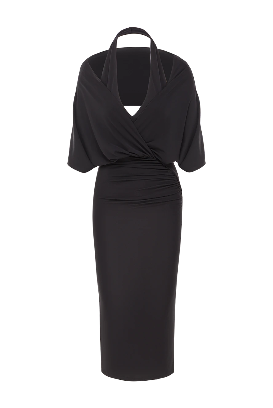 The Andamane черное платье-миди annie с капюшоном и открытой спиной 192505 - фото 1