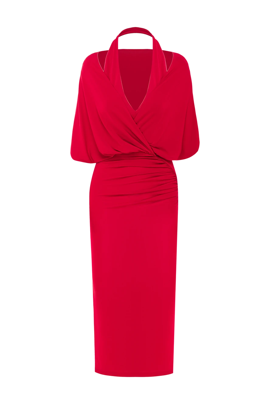 The Andamane красное платье-миди annie с капюшоном и открытой спиной 192515 - фото 1