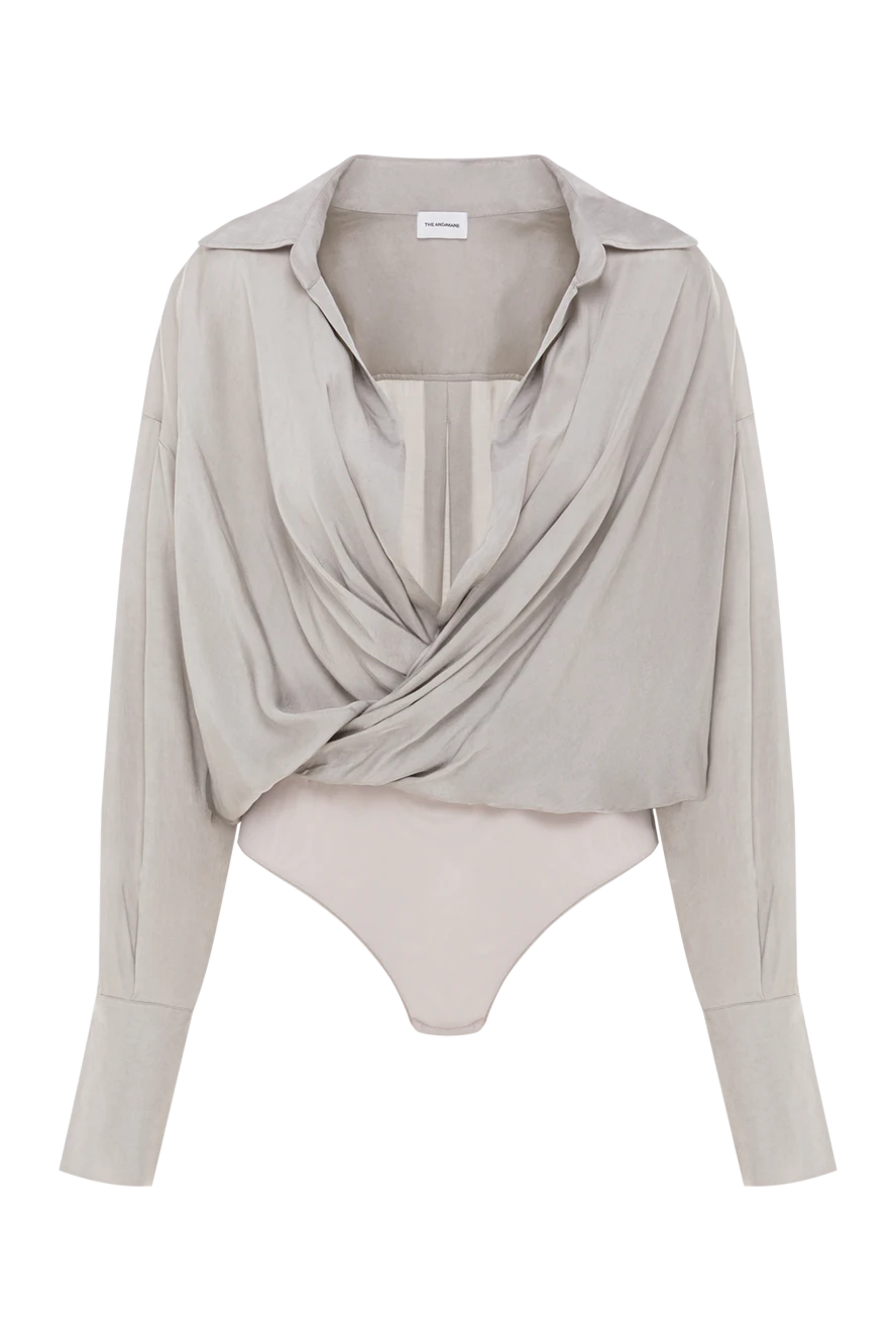 The Andamane серое боди с запахом спереди и воротником-поло 192519 - фото 1