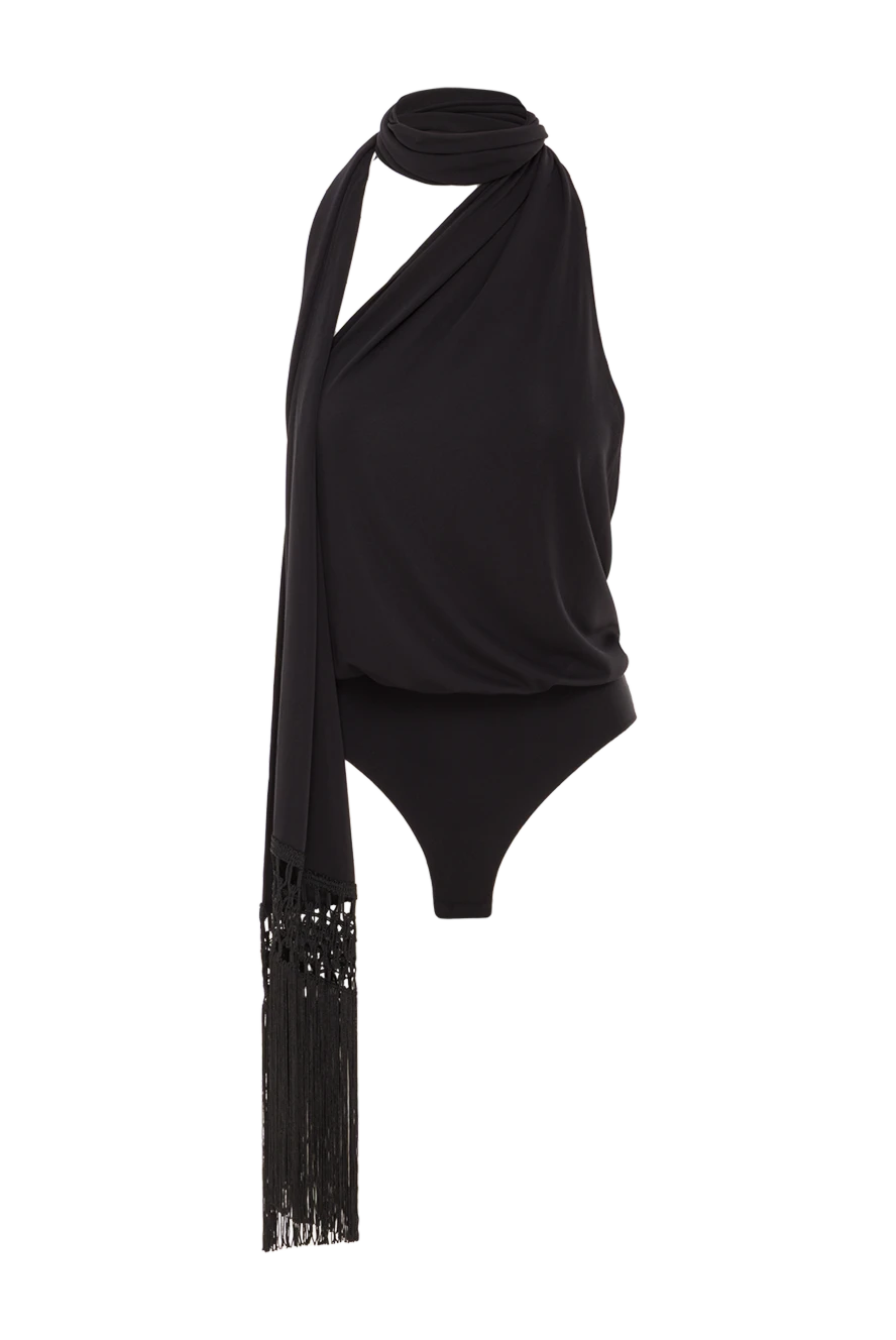The Andamane боди с бахромой alba из черного трикотажа 192526 - фото 1