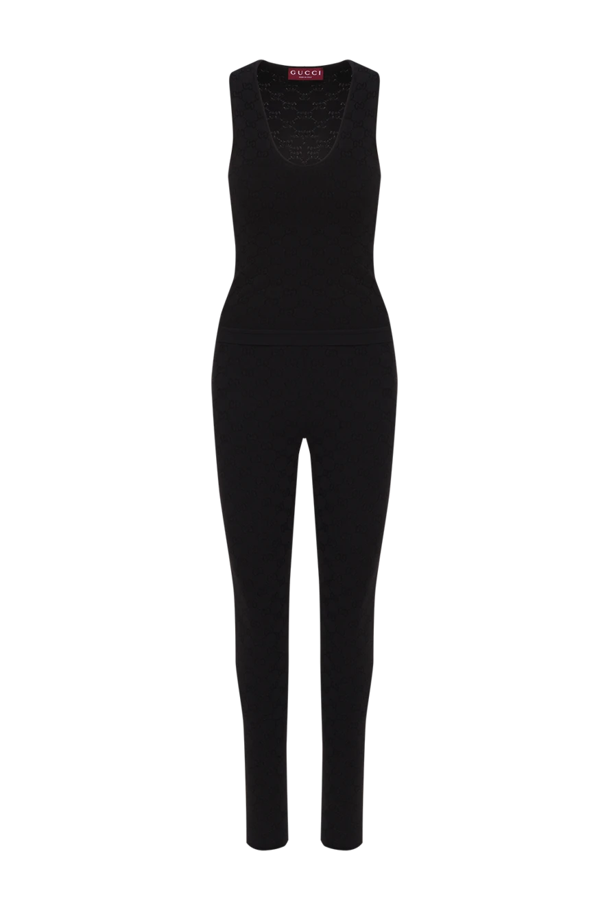 Gucci black women's tracksuit with a fitted silhouette and a deep neckline 192546 - photo 1