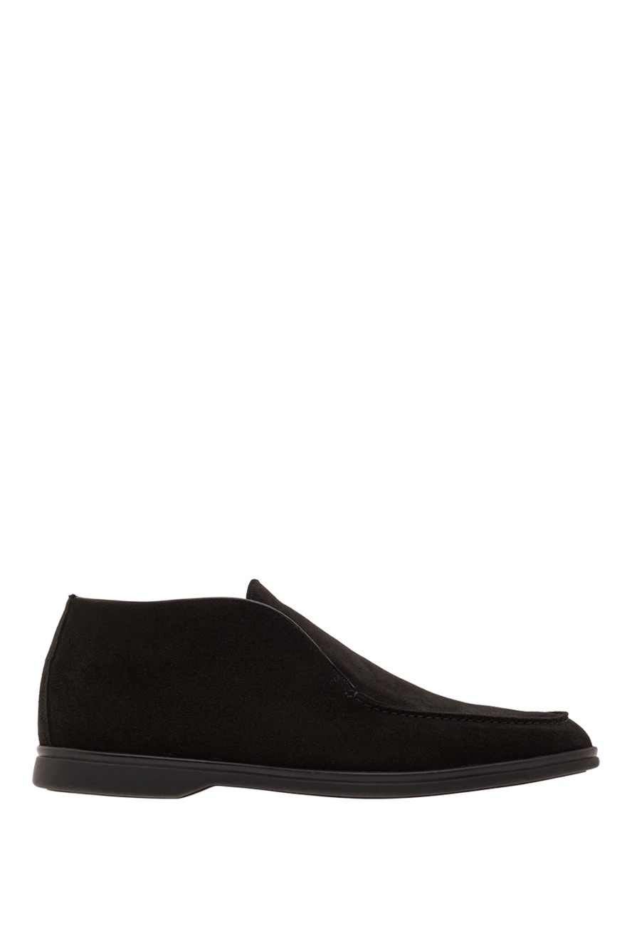 Cesare di Napoli мужские замшевые высокие лоферы черного цвета 192588 - фото 1