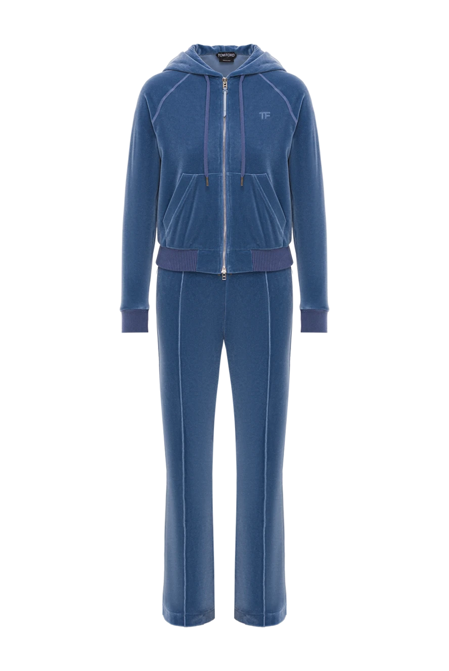 Tom Ford женский велюровый спортивный костюм в голубом цвете 192612 - фото 1